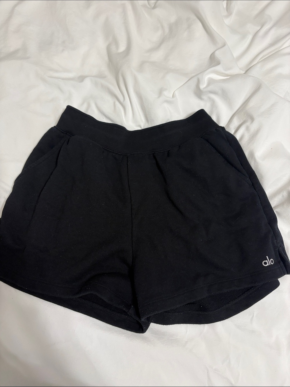ALO Yoga Black Women's Athletic Shorts with Subtle Logo